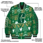 customized charlotte 49ers pyramid shapes green varsity jacket best selling.webp