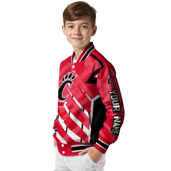 customized cincinnati bearcats chevron angles red varsity jacket trendy.webp