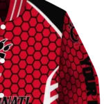 customized cincinnati bearcats hexagon grid red varsity jacket best selling.webp