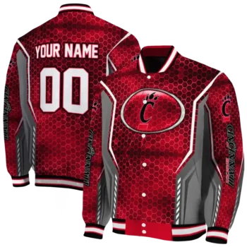 customized cincinnati bearcats power plate red varsity jacket fashion forward.webp