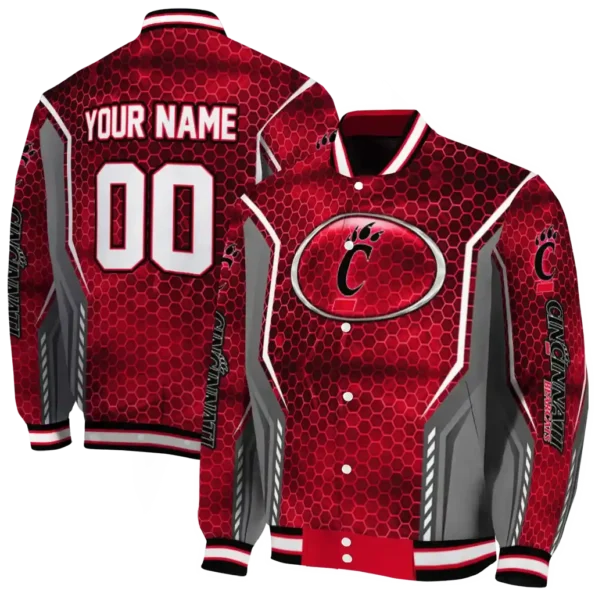 customized cincinnati bearcats power plate red varsity jacket fashion forward.webp