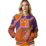 customized clemson tigers star burst orange varsity jacket best selling.webp