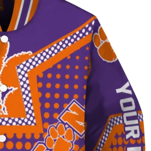 customized clemson tigers star burst orange varsity jacket premium grade.webp