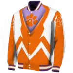 customized clemson tigers v stripes orange white varsity jacket best selling.webp