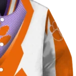 customized clemson tigers v stripes orange white varsity jacket best selling.webp