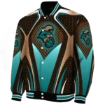 customized coastal carolina chanticleers mesh chest gold black varsity jacket best selling.webp