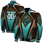 customized coastal carolina chanticleers mesh chest gold black varsity jacket best selling.webp