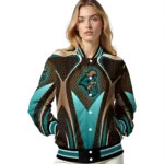customized coastal carolina chanticleers mesh chest gold black varsity jacket best selling.webp