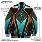customized coastal carolina chanticleers mesh chest gold black varsity jacket best selling.webp