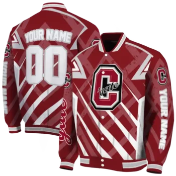 customized colgate raiders chevron angles maroon varsity jacket fashion forward.webp