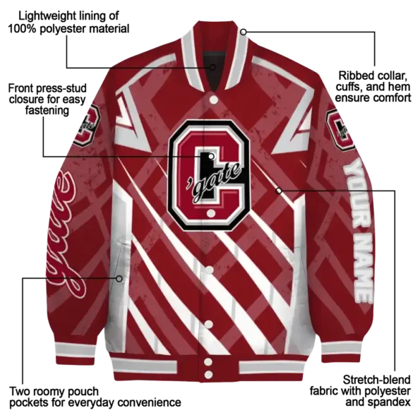 customized colgate raiders chevron angles maroon varsity jacket new arrival.webp