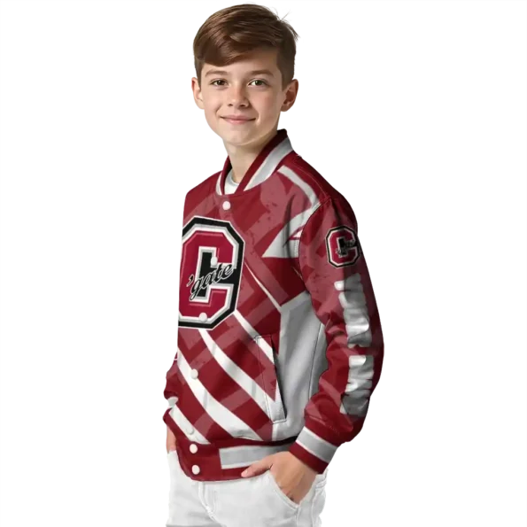 customized colgate raiders chevron angles maroon varsity jacket trendy.webp