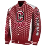 customized colgate raiders hexagon grid maroon varsity jacket best selling.webp