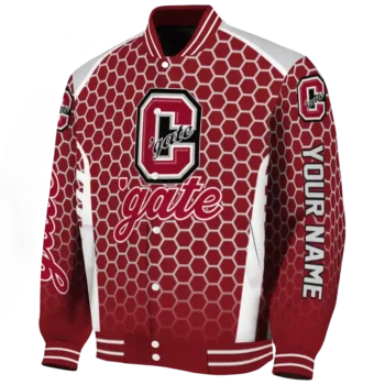 customized colgate raiders hexagon grid maroon varsity jacket best selling.webp