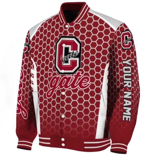 customized colgate raiders hexagon grid maroon varsity jacket best selling.webp