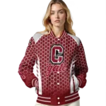 customized colgate raiders hexagon grid maroon varsity jacket best selling.webp