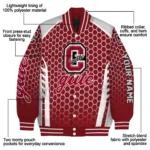 customized colgate raiders hexagon grid maroon varsity jacket best selling.webp