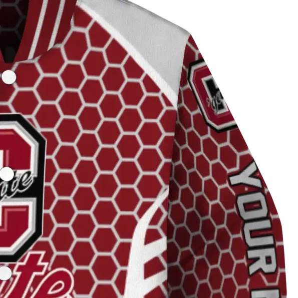 customized colgate raiders hexagon grid maroon varsity jacket premium grade.webp