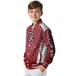 customized colgate raiders hexagon grid maroon varsity jacket best selling.webp