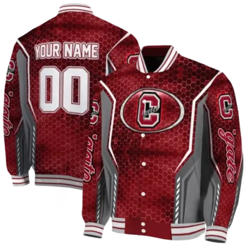 customized colgate raiders power plate maroon varsity jacket fashion forward.webp