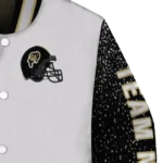 customized colorado buffaloes speckled arms gold gray varsity jacket best selling.webp
