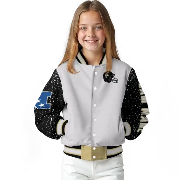 customized colorado buffaloes speckled arms gold gray varsity jacket top rated.webp