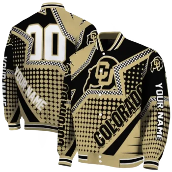 customized colorado buffaloes star burst gold varsity jacket fashion forward.webp
