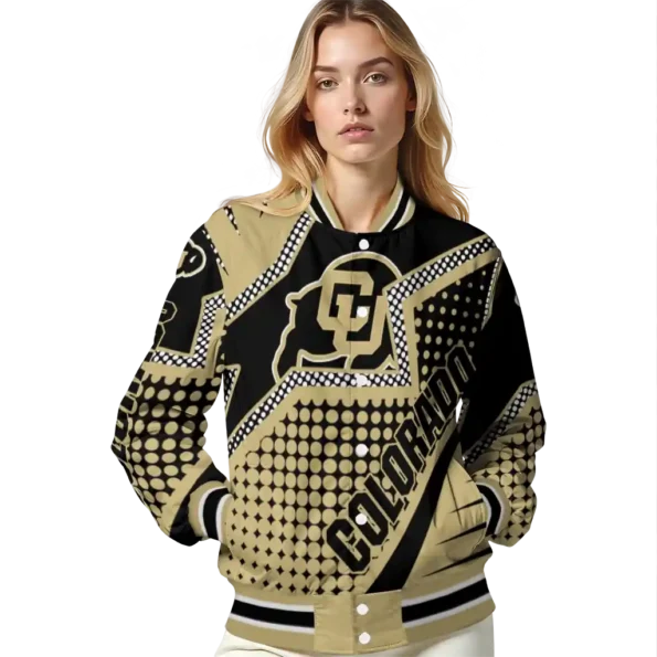 customized colorado buffaloes star burst gold varsity jacket latest model.webp