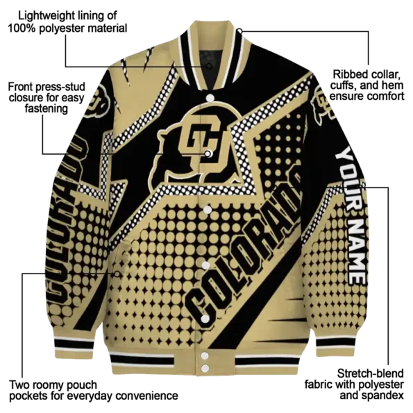 customized colorado buffaloes star burst gold varsity jacket new arrival.webp