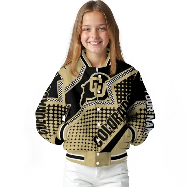 customized colorado buffaloes star burst gold varsity jacket top rated.webp
