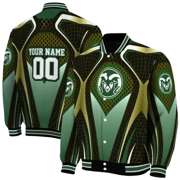 customized colorado state rams mesh chest gold black varsity jacket fashion forward.webp