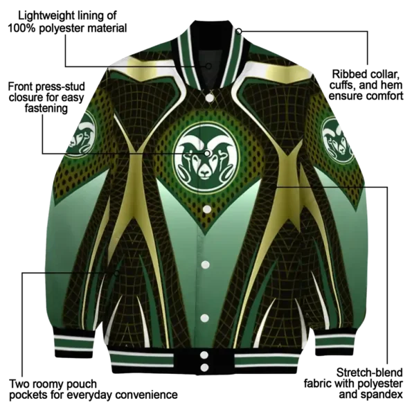 customized colorado state rams mesh chest gold black varsity jacket new arrival.webp