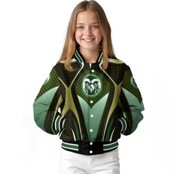 customized colorado state rams mesh chest gold black varsity jacket top rated.webp