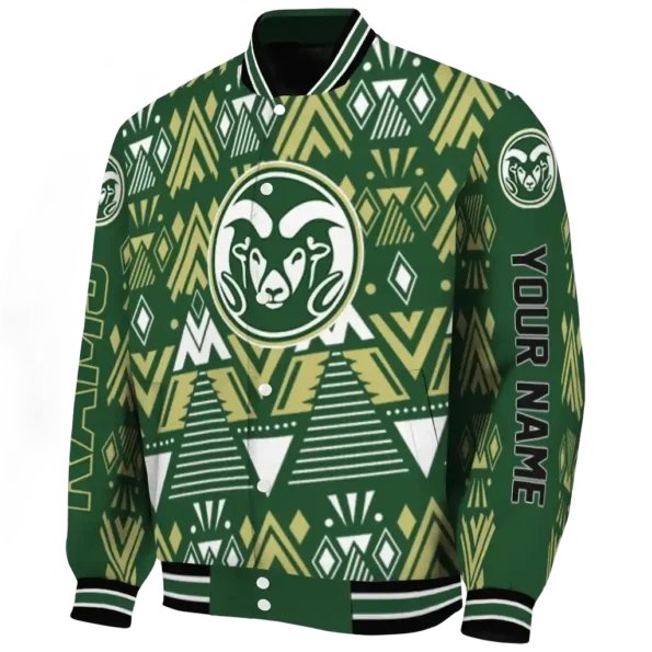 customized colorado state rams pyramid shapes green varsity jacket best selling.webp