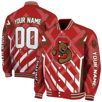 customized cornell big red chevron angles red varsity jacket fashion forward.webp