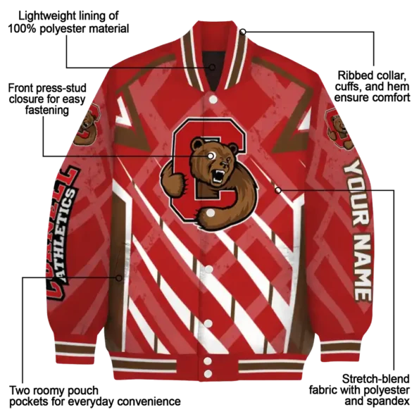 customized cornell big red chevron angles red varsity jacket new arrival.webp