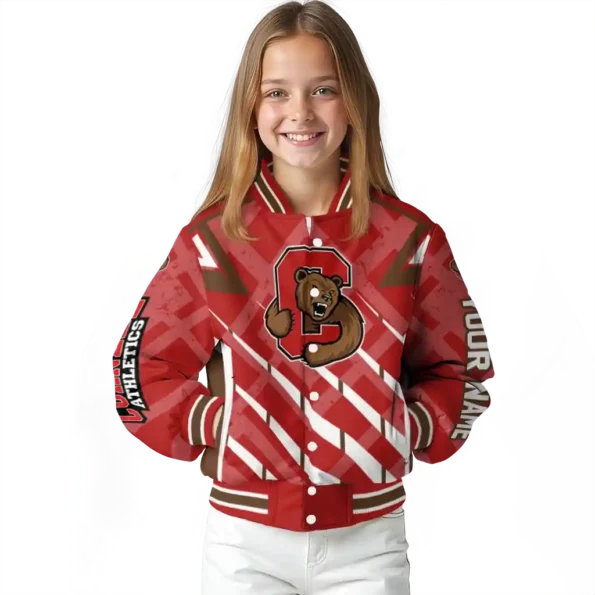 customized cornell big red chevron angles red varsity jacket top rated.webp