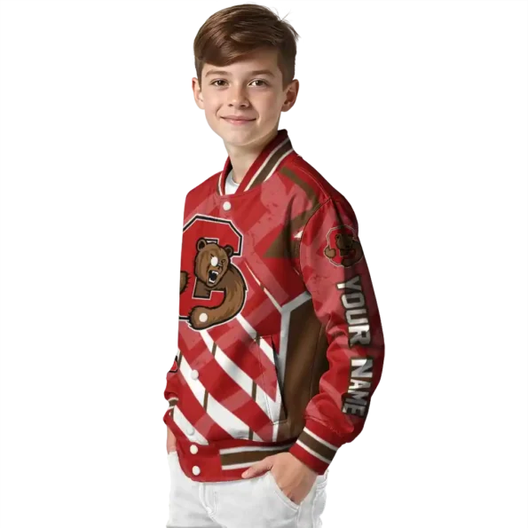 customized cornell big red chevron angles red varsity jacket trendy.webp