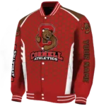 customized cornell big red hexagon grid red varsity jacket best selling.webp