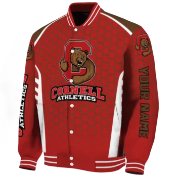 customized cornell big red hexagon grid red varsity jacket best selling.webp