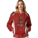 customized cornell big red hexagon grid red varsity jacket best selling.webp