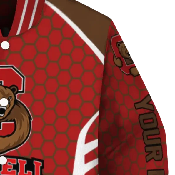 customized cornell big red hexagon grid red varsity jacket premium grade.webp