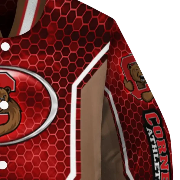 customized cornell big red power plate red varsity jacket premium grade.webp