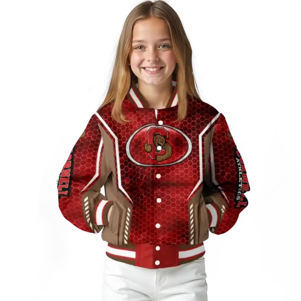 customized cornell big red power plate red varsity jacket top rated.webp