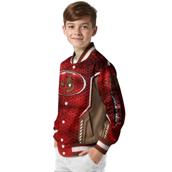 customized cornell big red power plate red varsity jacket trendy.webp