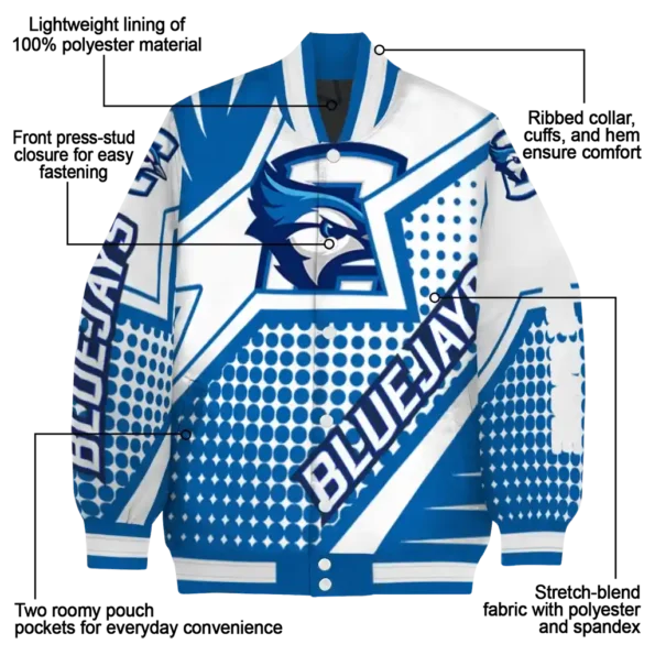 customized creighton bluejays star burst blue varsity jacket new arrival.webp