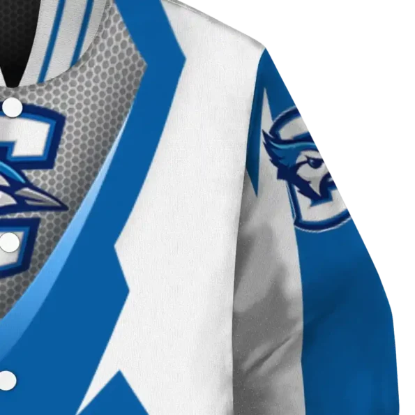 customized creighton bluejays v stripes blue white varsity jacket premium grade.webp