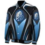 customized drake bulldogs mesh chest gray black varsity jacket best selling.webp