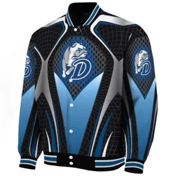 customized drake bulldogs mesh chest gray black varsity jacket best selling.webp
