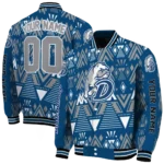 customized drake bulldogs pyramid shapes blue varsity jacket best selling.webp